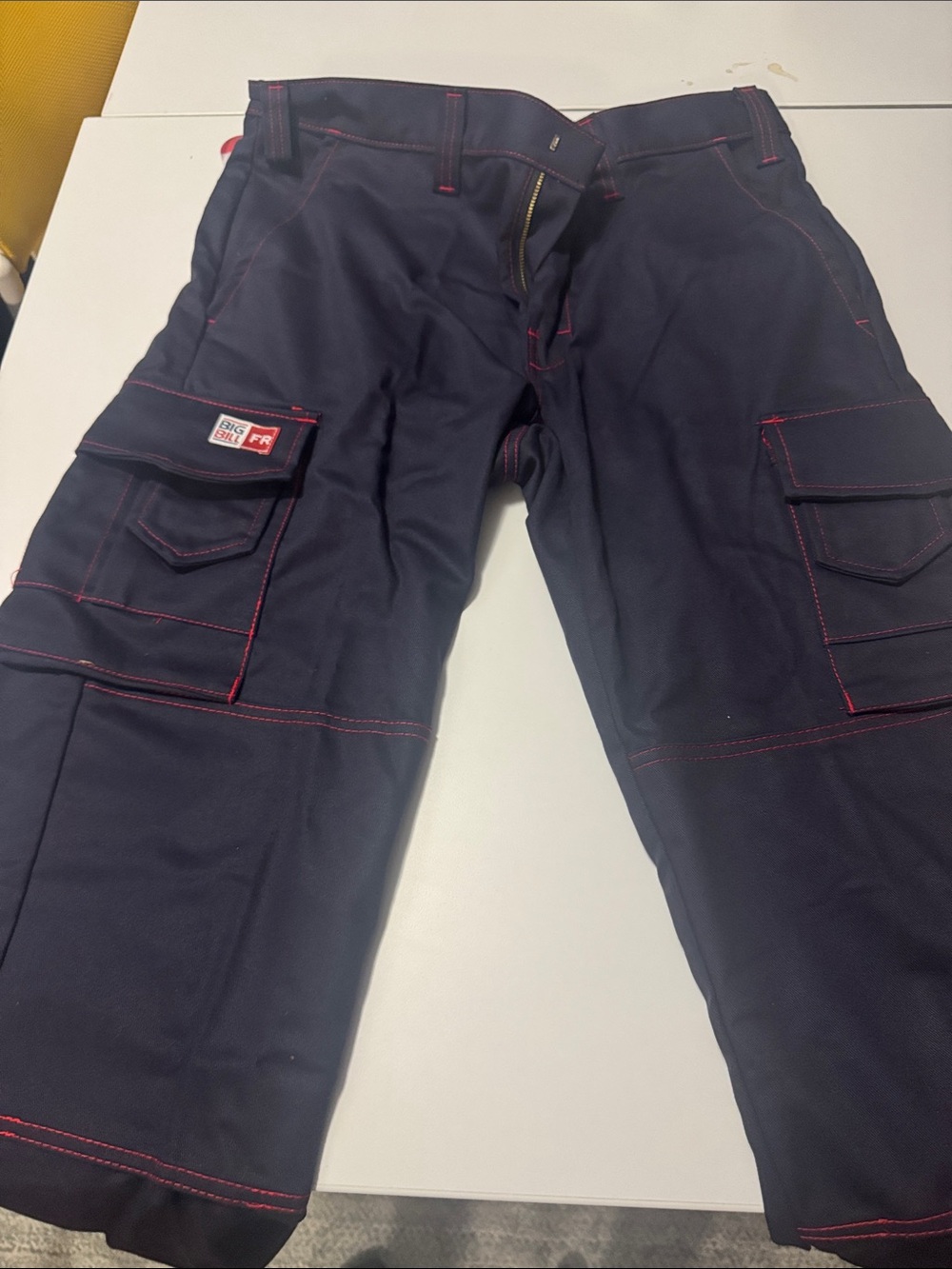 Work Cargo Pants — Black with Red Stitching